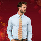 Lunar New Year Red Horse n Clouds on Gold Pattern Krawatte