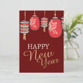Lunar New Year Red Lantern Feiertagskarte (Stehend Vorderseite)