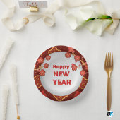 Lunar New Year Red Modern Illustrative Style Pappteller