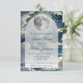 Lunar Night Sky Brautparty Einladung (Stehend Vorderseite)