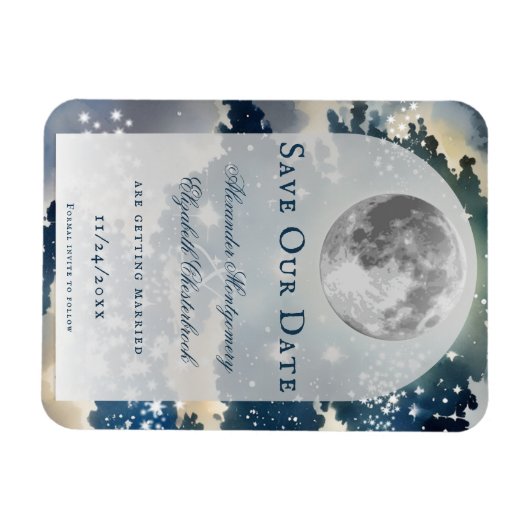 Lunar Night Sky Save the Date Magnet (Horizontal)