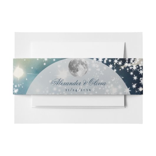 Lunar Night Sky Wedding Einladungsbanderole (Vorderseite Beispiel)