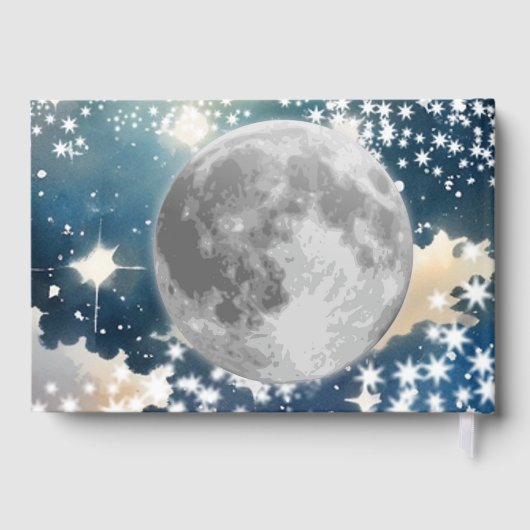 Lunar Night Sky Wedding Gästebuch (Rückseite)