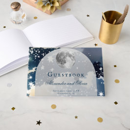 Lunar Night Sky Wedding Gästebuch