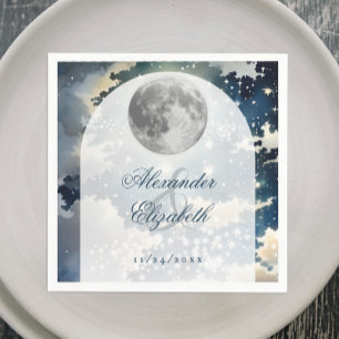 Lunar Night Sky Wedding Serviette