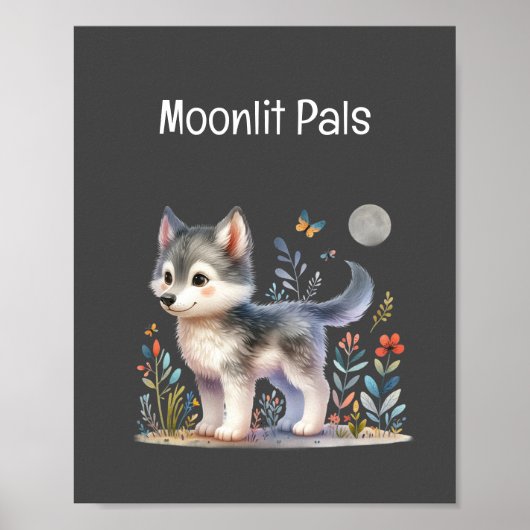 Lunar Pals - Baby Wolf Poster (Vorne)