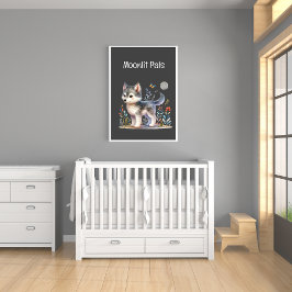 Lunar Pals - Baby Wolf Poster