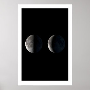 Lunar Phases Kunst Triptychon Skandinavischer Mond Poster