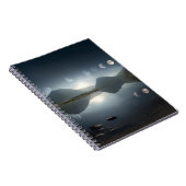 Lunar Phases Mountain Reflection Notebook Notizblock (Rechte Seite)