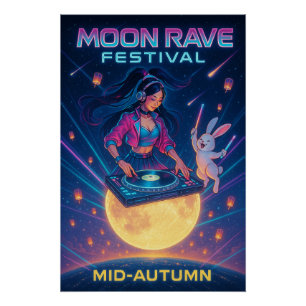 Lunar Rave - Moon Rabbit & K-Pop Chang’e Poster