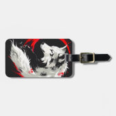 Lunar Red White Wolf Gepäckanhänger (Vorderseite horizontal)