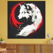 Lunar Red White Wolf Leinwanddruck (Insitu (Wohnzimmer))