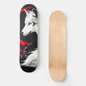 Lunar Red White Wolf Skateboard (Vorderseite)