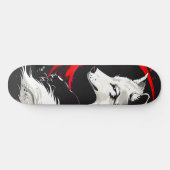 Lunar Red White Wolf Skateboard (Horizontal)