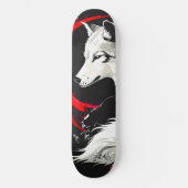 Lunar Red White Wolf Skateboard (Vorderseite)