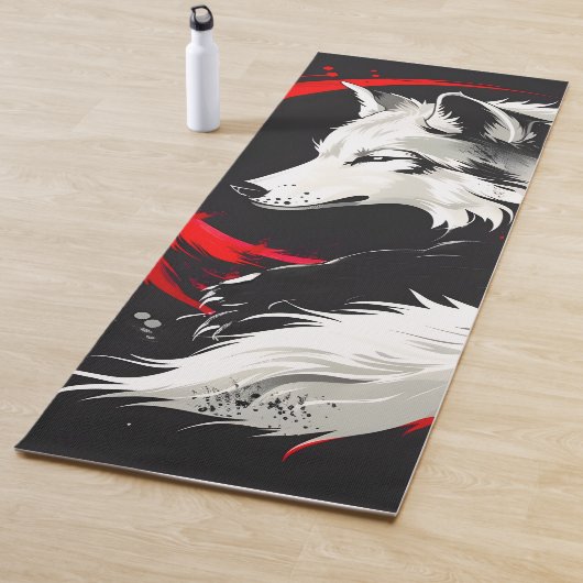 Lunar Red White Wolf Yogamatte (Beispiel)