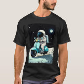 LUNAR SCOOTERIST - Spaß 2D Cartoon eines Astronaut T-Shirt (Vorderseite)