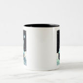 LUNAR SCOOTERIST - Spaß 2D Cartoon eines Astronaut Zweifarbige Tasse (Mittel)