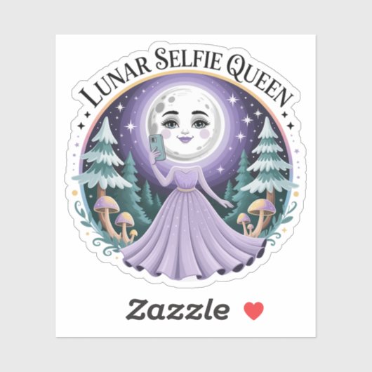 Lunar Selfie Queen Magical Moon Forest Aufkleber (Blatt)
