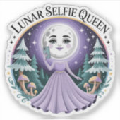 Lunar Selfie Queen Magical Moon Forest Aufkleber (Vorderseite)