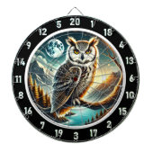 Lunar Sentinel Owl Dartboard Design Dartscheibe (vorne)
