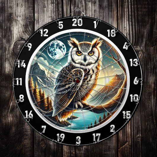 Lunar Sentinel Owl Dartboard Design Dartscheibe