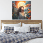 Lunar Serenity: Enchanted Forest Muse Leinwanddruck (Insitu (Schlafzimmer))