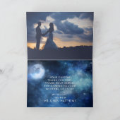 Lunar Sky Full Moon Celestial Custom Wedding Foto Dankeskarte (Innenseite)