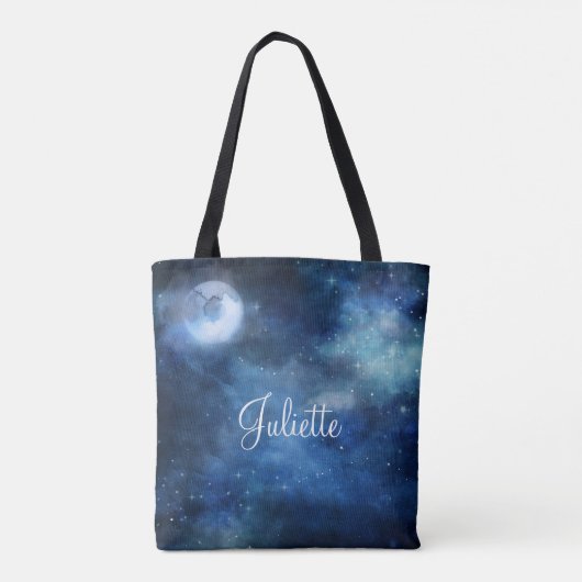 Lunar Sky Full Moon Celestial Galaxy Bridesmaid Tasche (Rückseite)