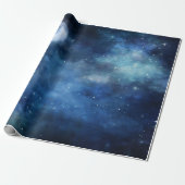 Lunar Sky Full Moon Celestial Galaxy Stars Hochzei Geschenkpapier (Ungerollt)
