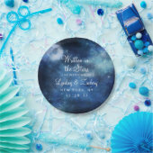 Lunar Sky Full Moon Celestial Galaxy Wedding Pappteller (Party)
