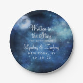 Lunar Sky Full Moon Celestial Galaxy Wedding Pappteller (Vorderseite)