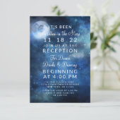 Lunar Sky Full Moon Celestial Hochzeitsempfang Einladung (Stehend Vorderseite)