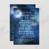 Lunar Sky Full Moon Celestial Hochzeitsempfang Einladung (Vorne/Hinten)