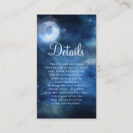Lunar Sky Full Moon Celestial Star Wedding Details Begleitkarte
