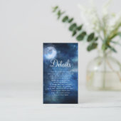 Lunar Sky Full Moon Celestial Star Wedding Details Begleitkarte (Stehend Vorderseite)