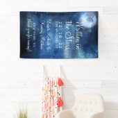 Lunar Sky Full Moon Celestial Star Wedding Willkom Banner (Insitu)
