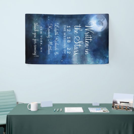 Lunar Sky Full Moon Celestial Star Wedding Willkom Banner (Messeveranstaltung)