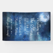 Lunar Sky Full Moon Celestial Star Wedding Willkom Banner (Horizontal)