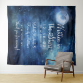 Lunar Sky Full Moon Celestial Star Wedding Willkom Wandteppich (Beispiel (Horizontal))