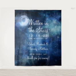 Lunar Sky Full Moon Celestial Star Wedding Willkom Wandteppich