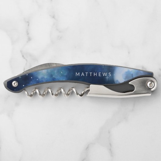 Lunar Sky Full Moon Celestial Wedding Monogram Kellnermesser (Rückseite)