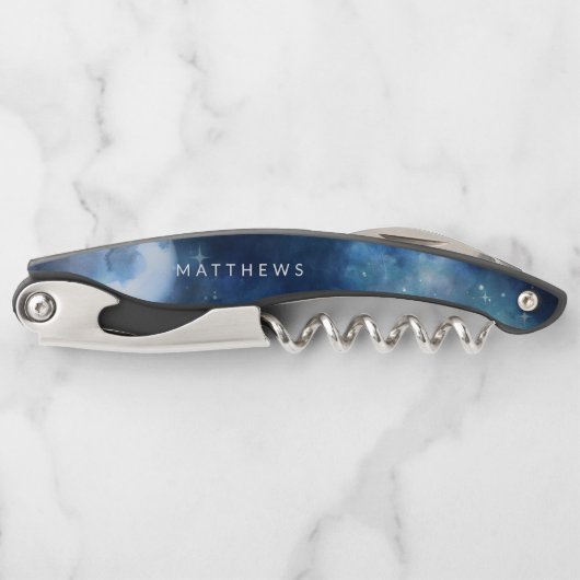 Lunar Sky Full Moon Celestial Wedding Monogram Kellnermesser (Vorderseite)