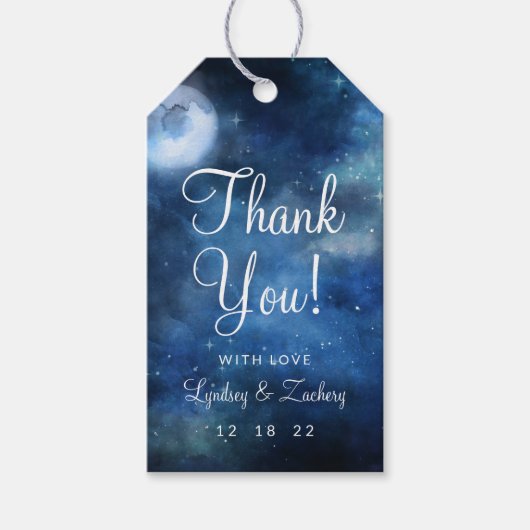 Lunar Sky Full Moon Celestial Wedding Vielen Dank Geschenkanhänger (Vorderseite)