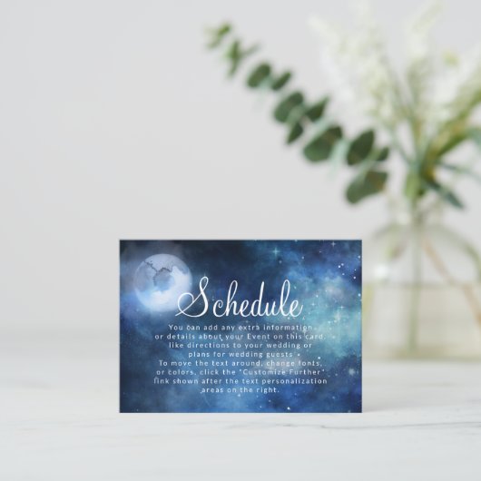 Lunar Sky Full Moon Celestiding Zeitplan Begleitkarte (Stehend Vorderseite)