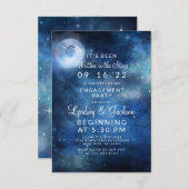 Lunar Sky Full Moon Celestie Engagement Party Einladung (Vorne/Hinten)