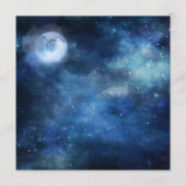 Lunar Sky Full Moon Celestie Galaxy Square Abendes Menükarte (Rückseite)