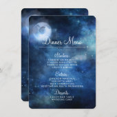 Lunar Sky Full Moon Celestie Galaxy Stars Abendess Menükarte (Vorne/Hinten)