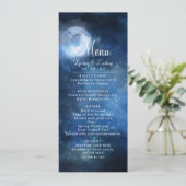 Lunar Sky Full Moon Celestie Galaxy Stars Abendess Menükarte (Stehend Vorderseite)