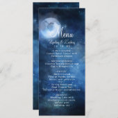 Lunar Sky Full Moon Celestie Galaxy Stars Abendess Menükarte (Vorne/Hinten)